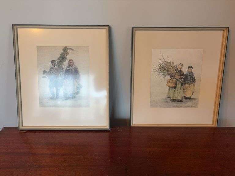 Pair of Framed Paul Geissler Prints - 13.5” x 14.5” image