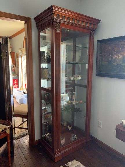 Lighted Mirror Back Display Cabinet - contents NOT included - 35”W x 21”D x 83”H image