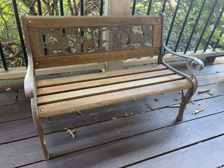 Children’s Bench with Cast Iron Ends -  32”W x 16”D image