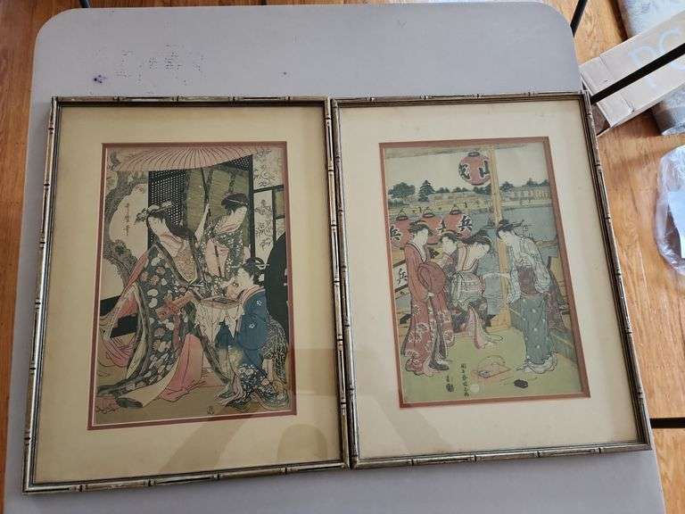 2 Framed Japanese Woodblock Prints image