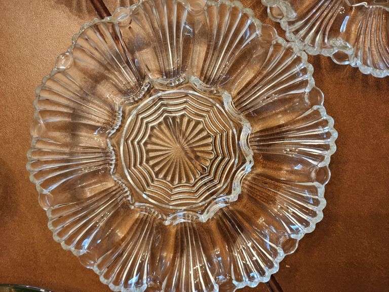 3 Cut Glass Egg Plates image