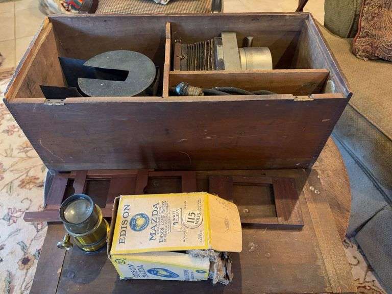 Magic Lantern Projector by J.B. Colt & Co with Original Edison Light Bulb image