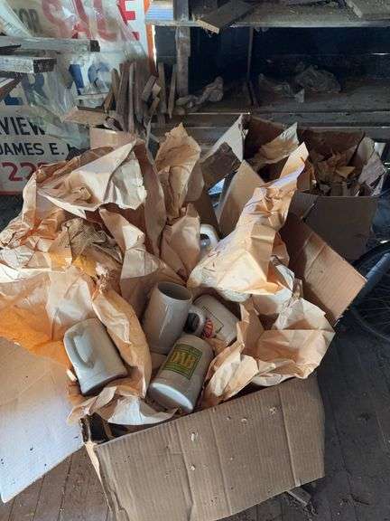 5 Large Boxes of Assorted Beer Mugs image