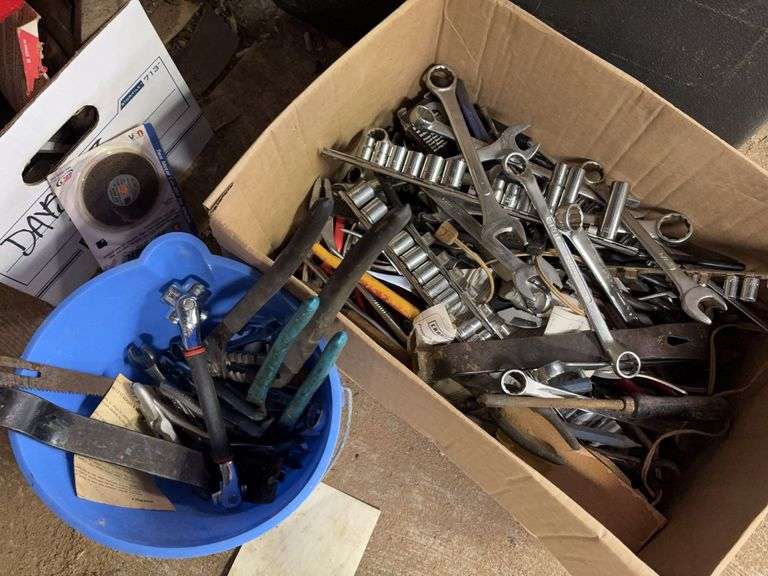 Wrenches Sockets Pliers large assortment of tools image