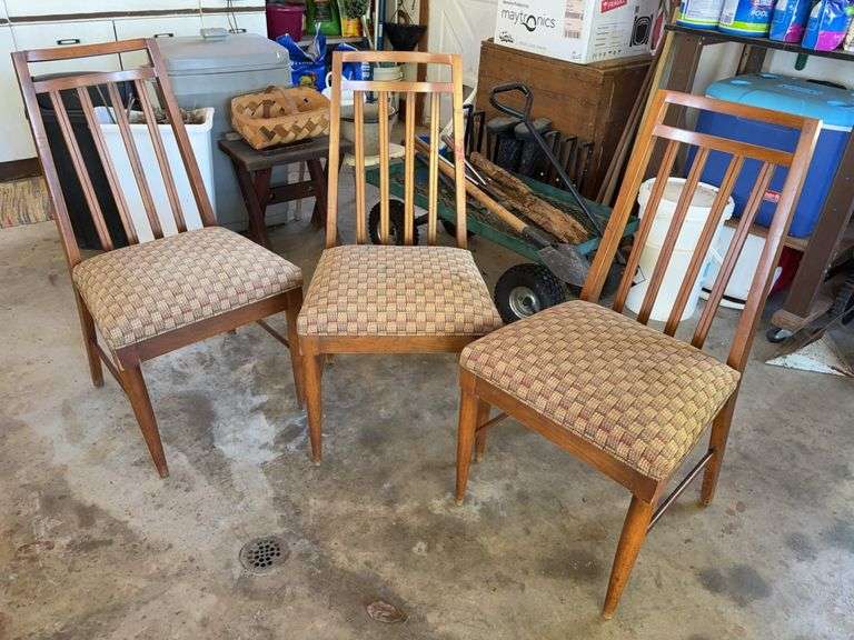 3 Dining Room Table Chairs with Cushioned Bottoms - 35”H image