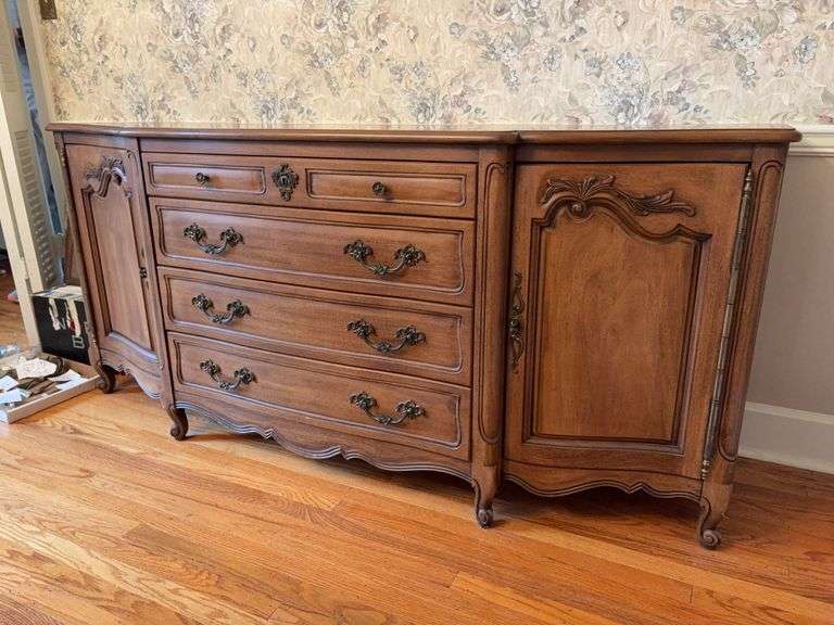 White Fine Furniture Co. Buffet Table with Silver Drawer - 72”W x 21.5”D x 32”H - contents NOT included image