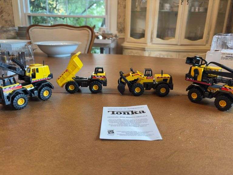 Tonka Replica Dump Truck Bulldozer Crane and Backhoe image