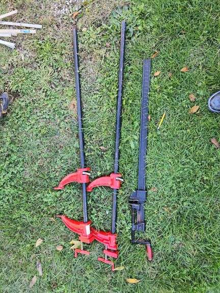 (2) Pittsburgh 7" Deep Pipe Clamps and (1) Hargrave Clamp image