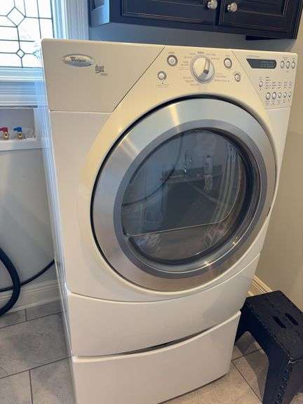 Whirlpool Electric Dryer and Stand 53”x27”x30” image