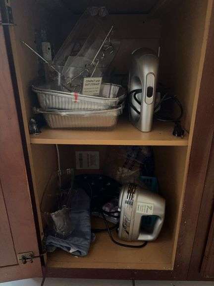 Contents of Cabinet and 2 Cuisinart Mixers image