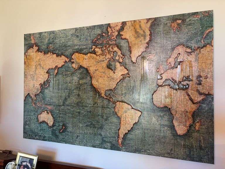 2D Canvas Painting of the World - 48” x 30” image