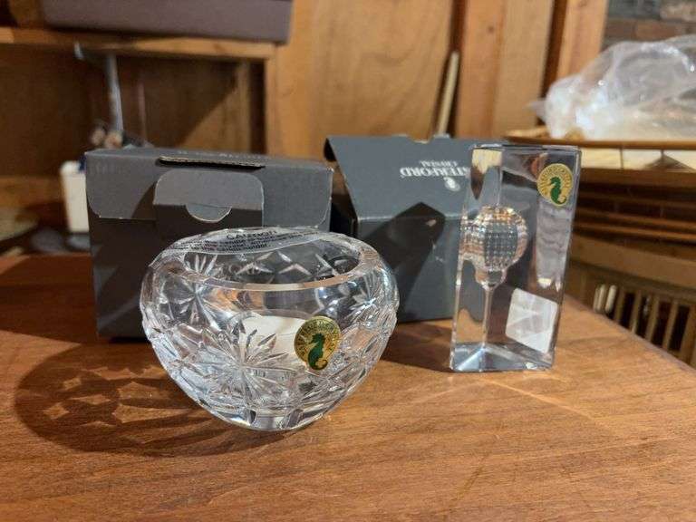 Waterford Crystal Golf Ball Sculpture & Candle Dish image