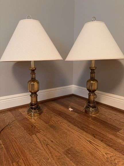 Pair of Brass Lamps 29” image