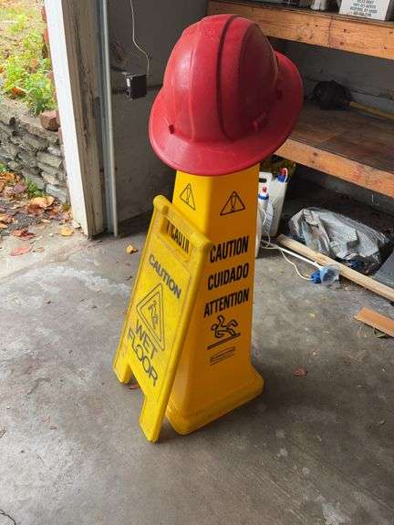 Safety Caution Signs and Hard Hat image