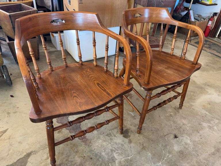 Pair of Spindle Captains Chairs image