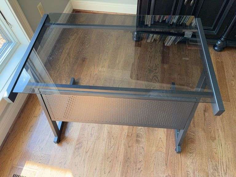 Glass Top Desk 29”x38”x25” image