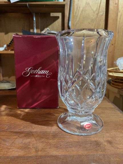 Gorham 10” Crystal Hurricane Candle Glass image