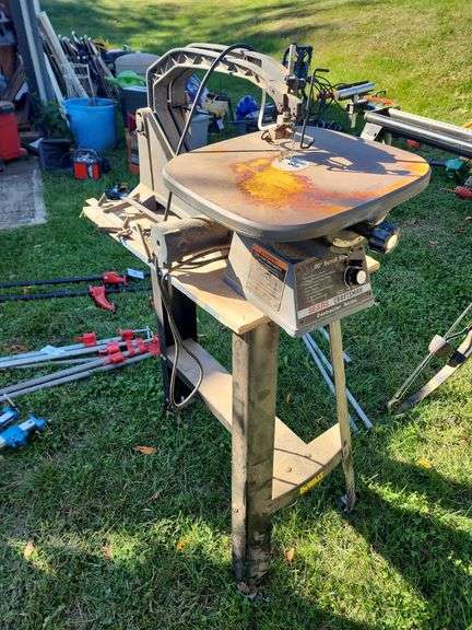 Craftsman 20" Scroll Saw on Tri-pod Dewalt Cart image