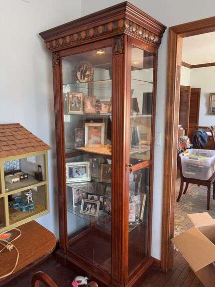 Lighted Mirror Back Display Cabinet - contents NOT included - 35”W x 21”D x 83”H image