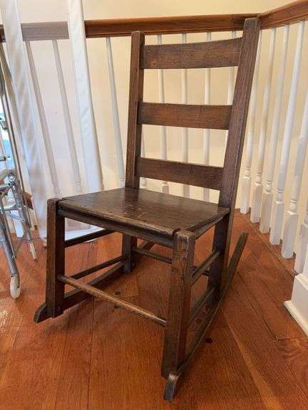 Small Ladder Back Rocking Chair - 33”H image