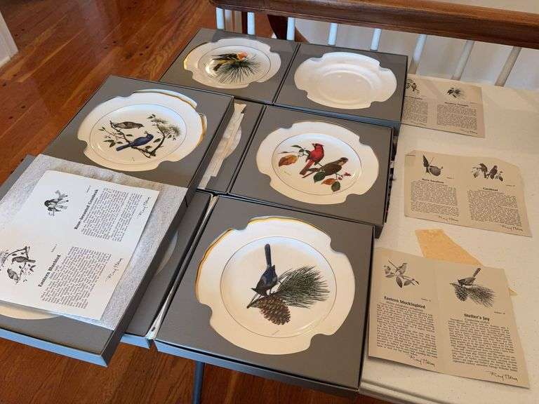 (4) Spode Bone China Collector Plate Set - "American Songbird Series" by Ray Harm -  partial boxes not complete image