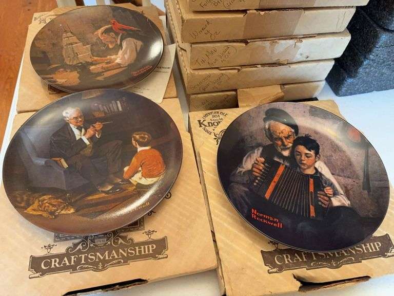 (3) Norman Rockwell Collector Plates - Tycoon, Shipbuilder, The Music Maker image