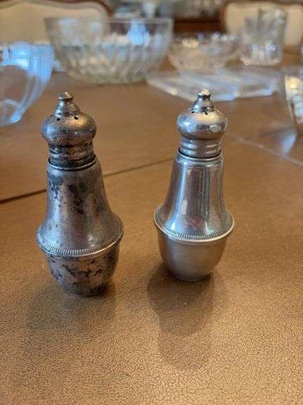 (2) Sterling Silver Salt & Pepper Shakers with Weighted Base - 4.25” image