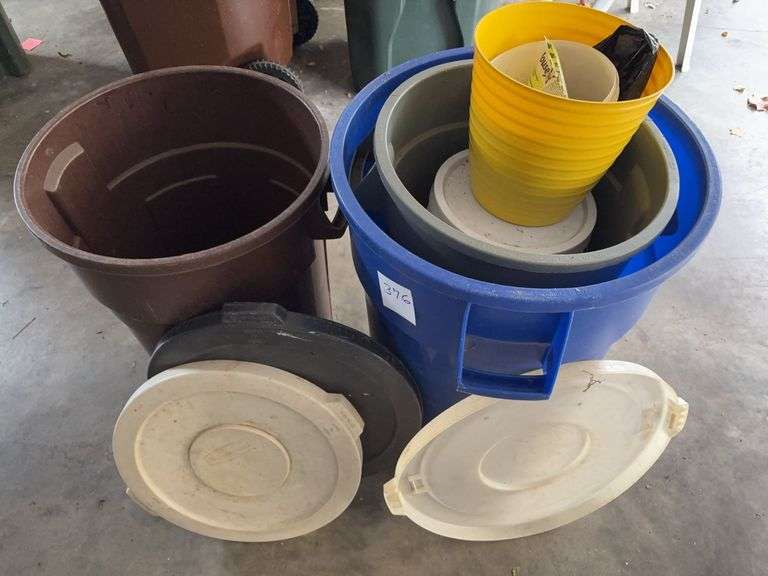 Assorted Trashcans and Buckets image