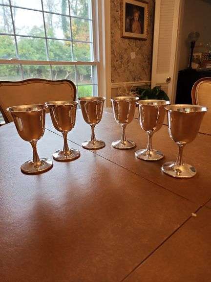 6 Sheridan Silver Plated Goblets image