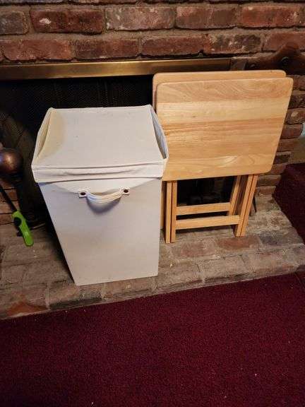 2 TV Trays and Laundry Hamper image