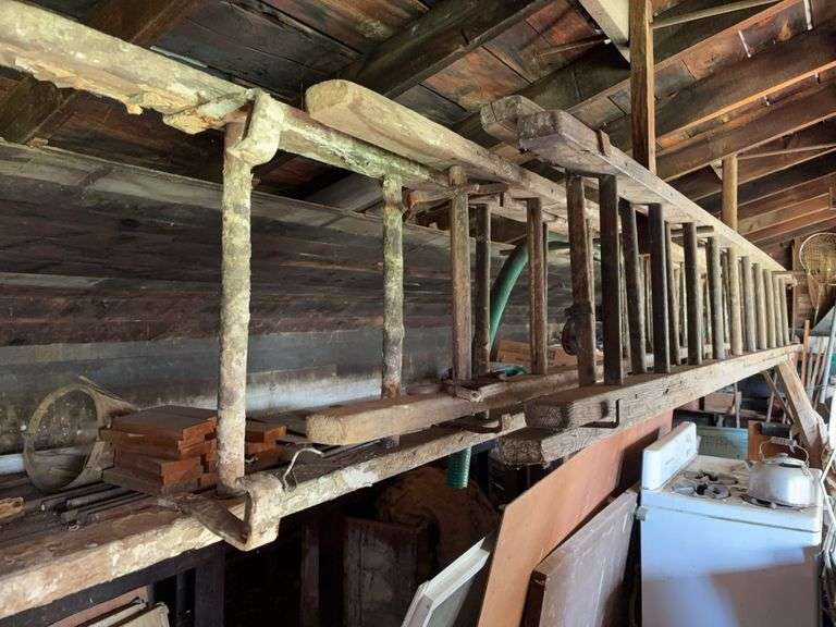 Pair of Wooden Extension Ladders image