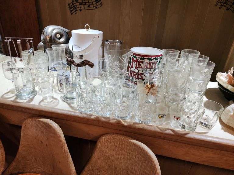 Assorted Barware - Glasses, Utensils, Ice Buckets image
