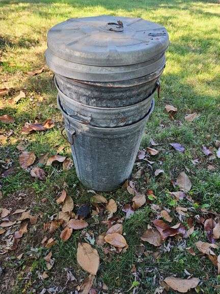 3 Metal Garbage Cans image