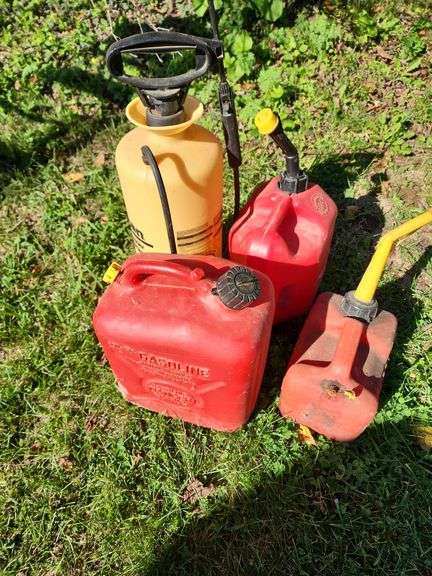 (3) Gas Cans and Sprayer image