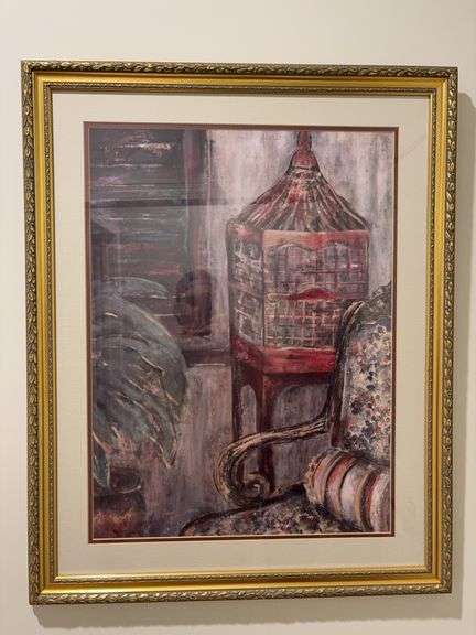 Art Deco Bird Cage and Still Life 31”x25” image