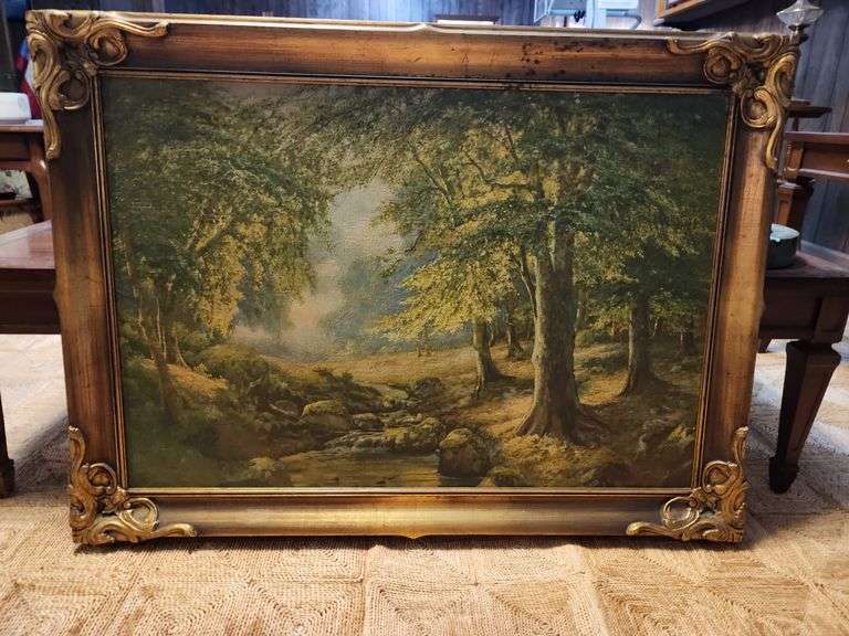 38"x28" Painted Board Nature Scene Wall Art image