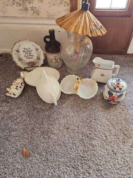 Assorted Home Decor - Chicken Dish, Vase, Cat Statue image