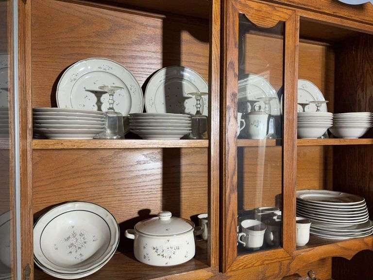 Contents of Upper Cabinet - Newcor Stoneware Dishes image