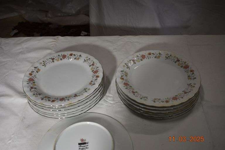 13 plates of Sheffield Bouquet Porcelain Fine China image