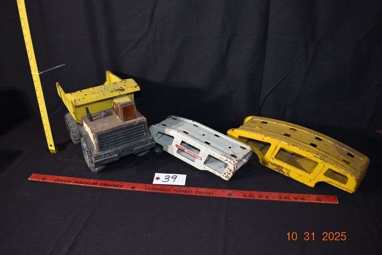 Tonka Truck Dump Truck, Tonka Car Hauler Trailer, Structo Car Hauler Trailer image