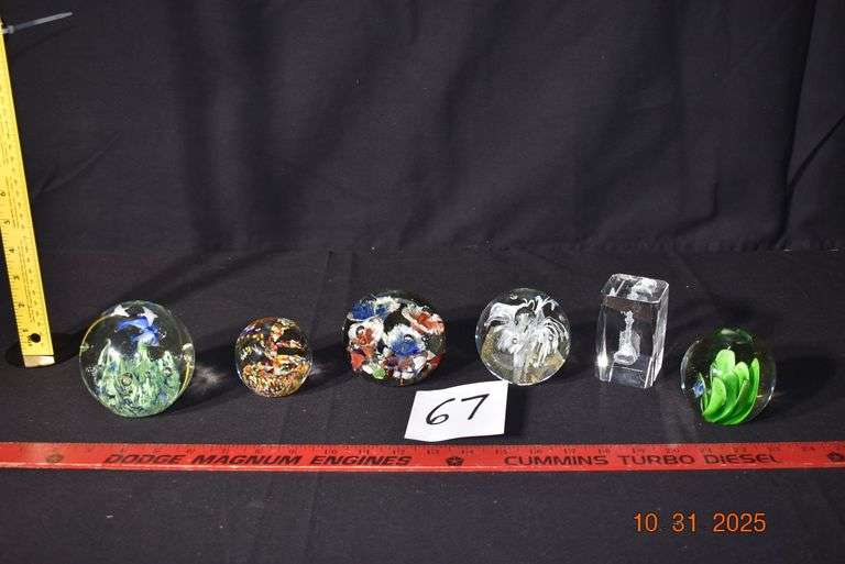 6 Glass Paper Weights image