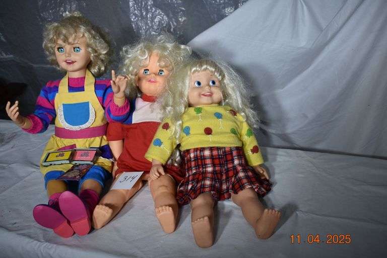 Jill Doll with 2 Cassette Tapes and 2 Vintage Dolls image
