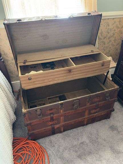 Antique Travel Trunk - 37”W x 22”D x 24”H image