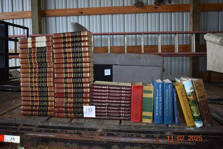 Set of Encyclopedia, Family Bible Library and Dictionarys image