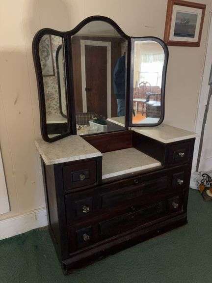 Gentleman’s Dresser with Marble Tops - 45”W x 17.5”D x 63”H image