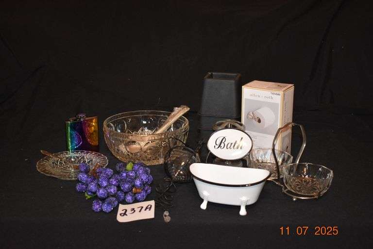 Glass Bowl, Flask, Serving Dishes, Bathroom Accessories, Grapes, Hanging Glass Decor image