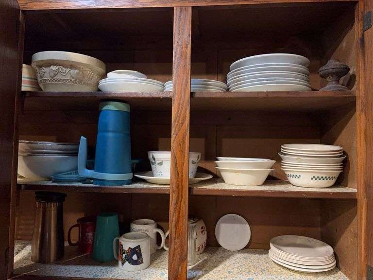 Contents of Cabinets - assorted dishes and glassware image