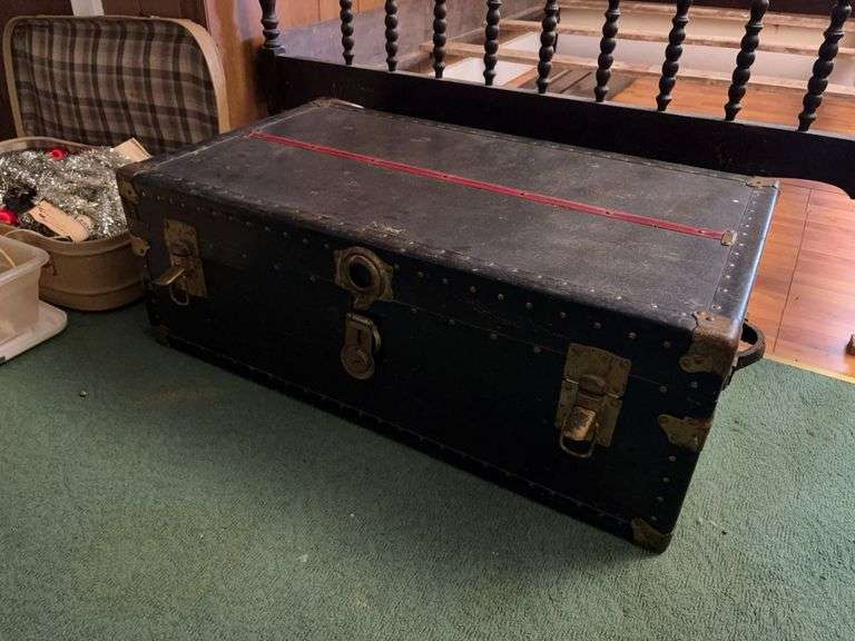 Antique Travel Trunk - 36”W x 21”D x 13”H image
