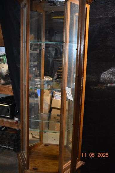Curio Cabinet with light-3 Glass Shelves-70 1/2" H, 24" W, 7 1/2" D image