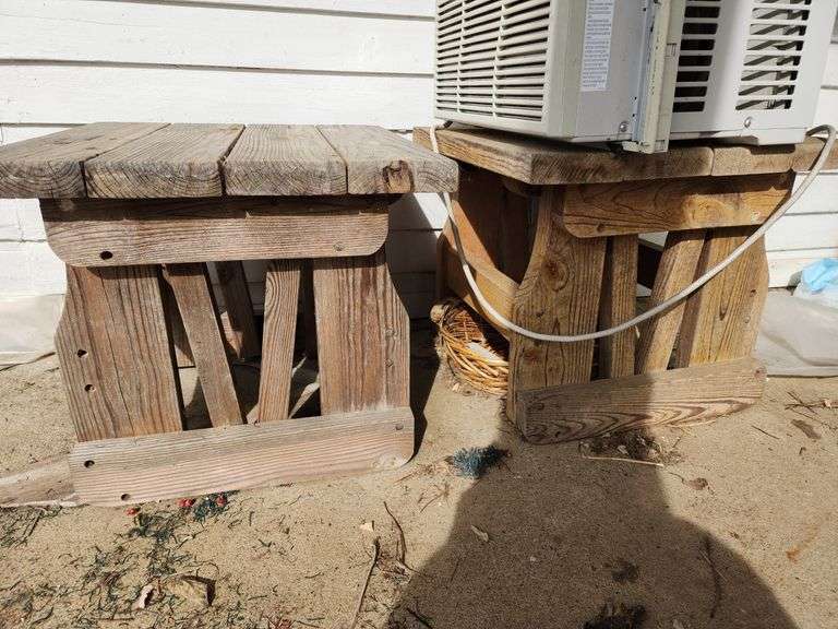 2 Outdoor Wooden Side Tables image